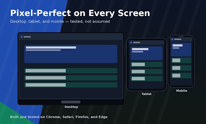 develop a responsive react frontend for you