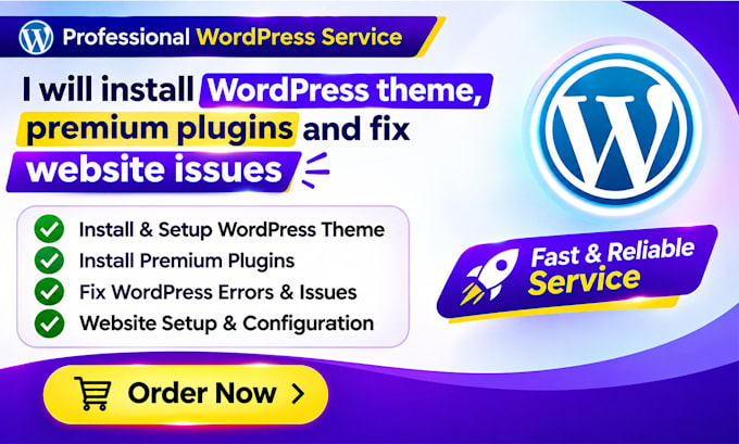 install wordpress theme, premium plugins and fix website issues
