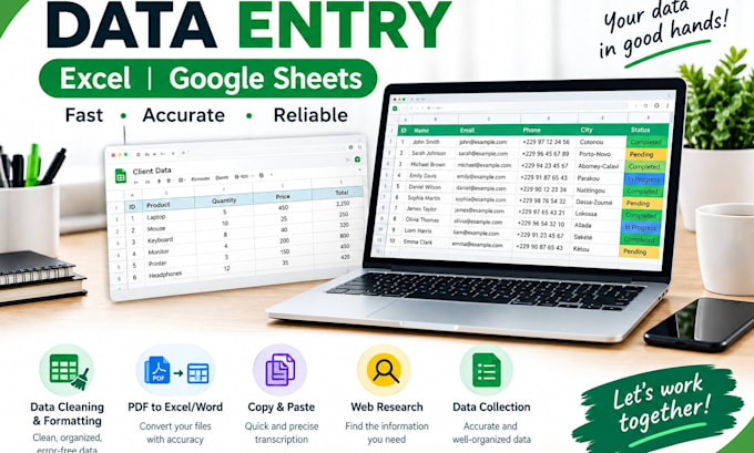 do accurate data entry, web research, and excel tasks