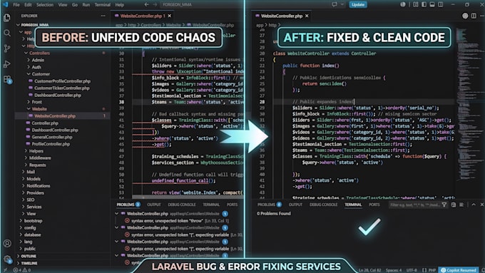 your laravel bugs, errors, and issues fast