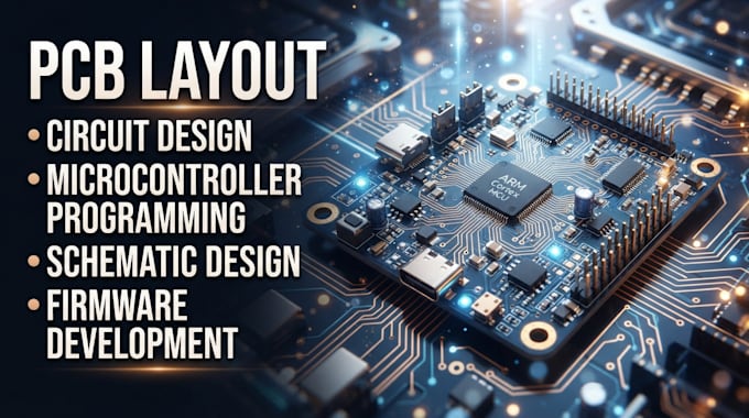 pcb layout, circuit design and microcontroller programming