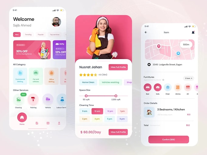 build custom online cleaning app, service booking app or booking system