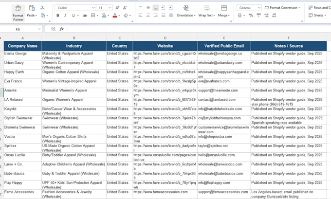 research and build verified b2b company contact lists