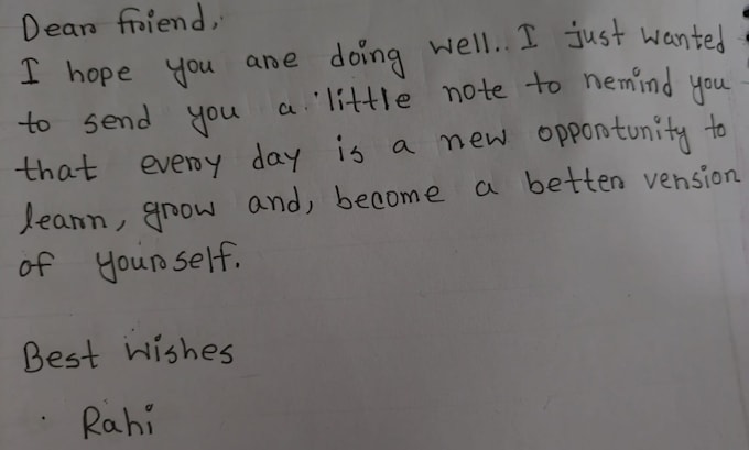 provide beautiful handwritten notes and letters
