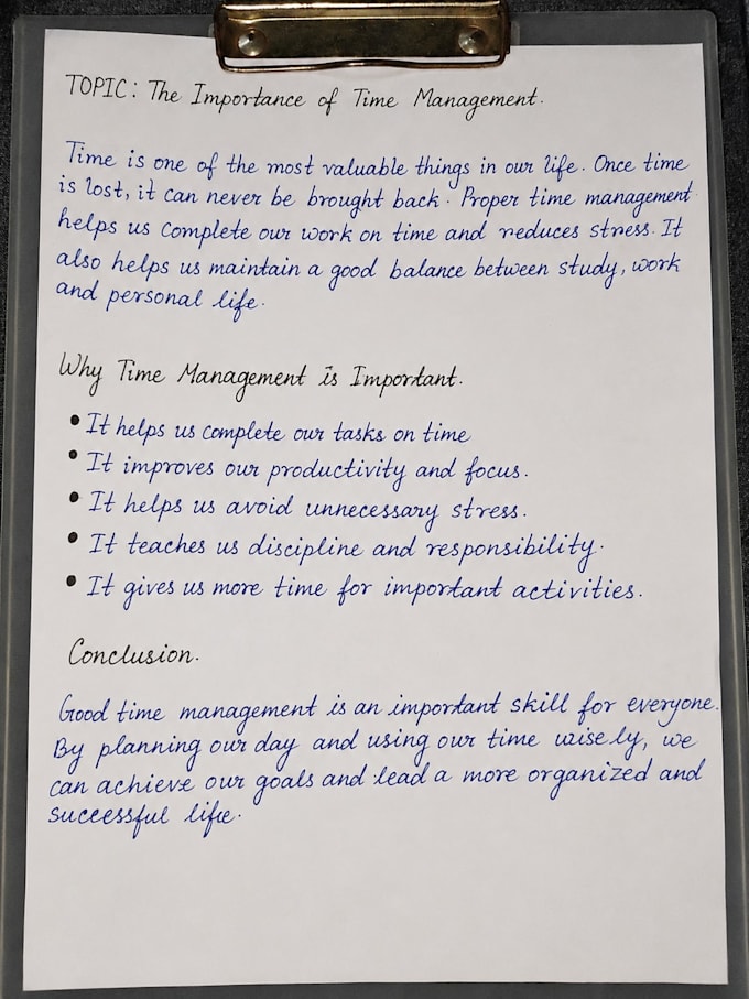 write neat handwritten notes and assignments