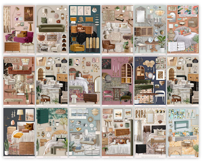 create a virtual interior design and shopping list