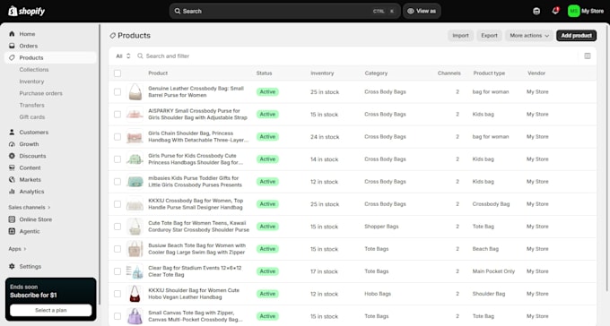 upload products to shopify and create product listings