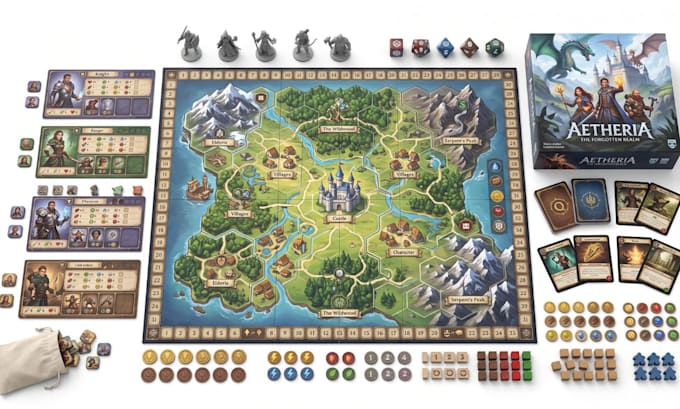 design a professional board game, card game, tabletop game and rulebook