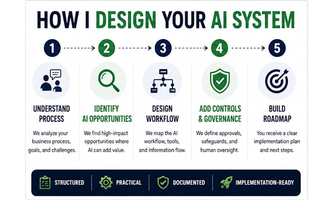 design an ai workflow and agent system for your business