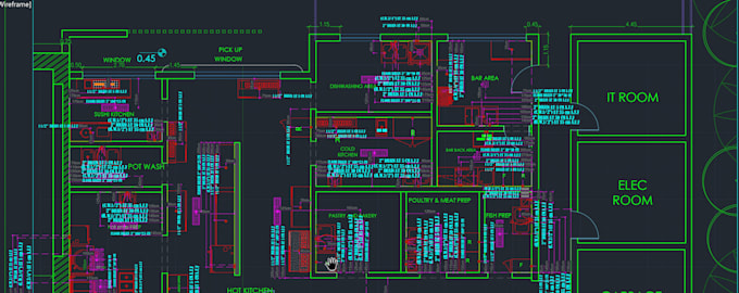 design professional commercial kitchen layout in autocad