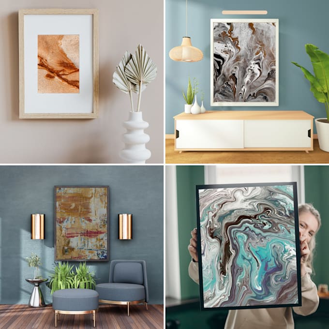 create abstract printable wall art for home decor and etsy