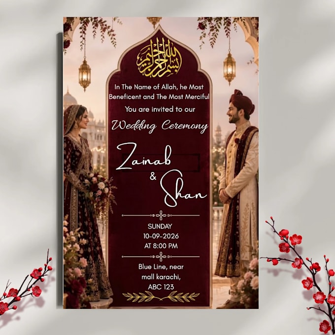 design beautifull wedding cards in canva