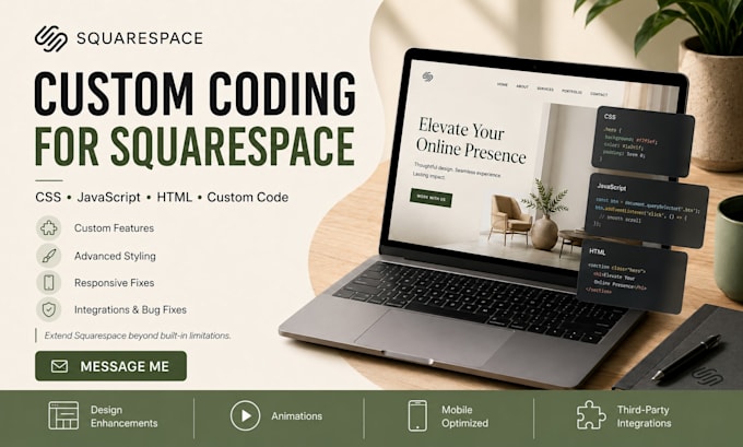 customize squarespace with HTML CSS javascript and code