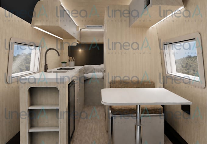 modelado 3d y renderizado de motorhome