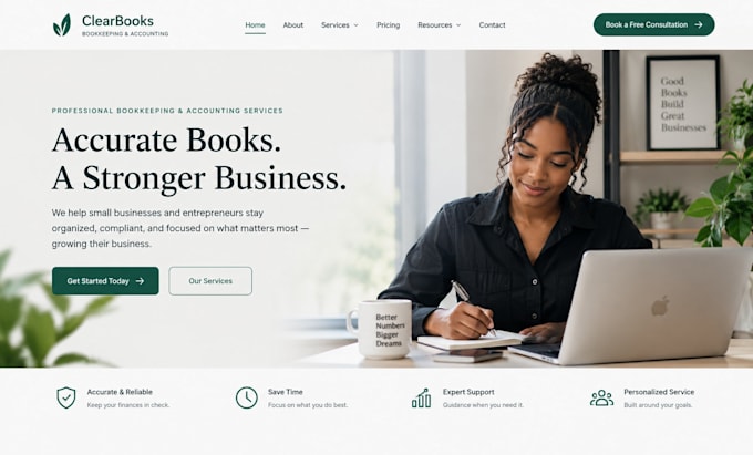 design wix bookkeeping website squarespace accounting business website