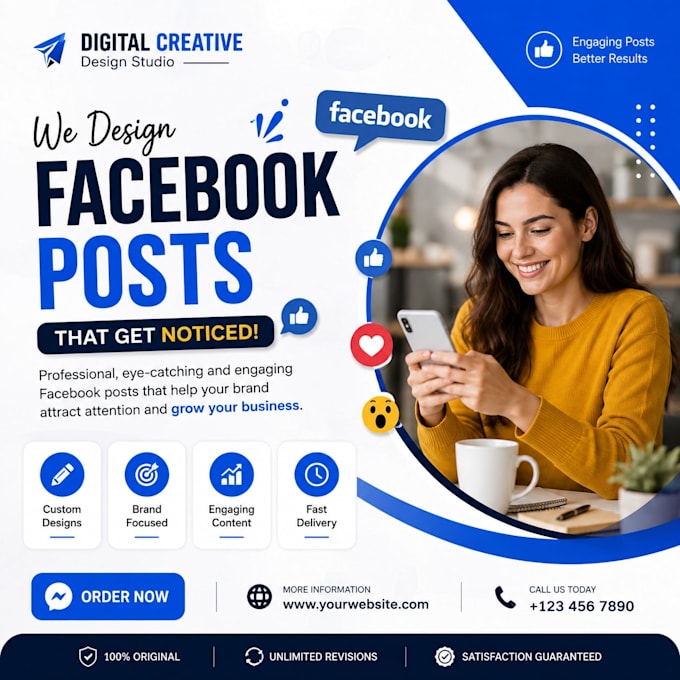 design instagram posts, facebook posts, social media ads