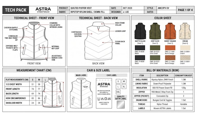 create fashion tech packs designer clothing tech pack tech pack