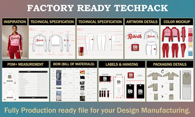 create factory ready activewear collection tech packs