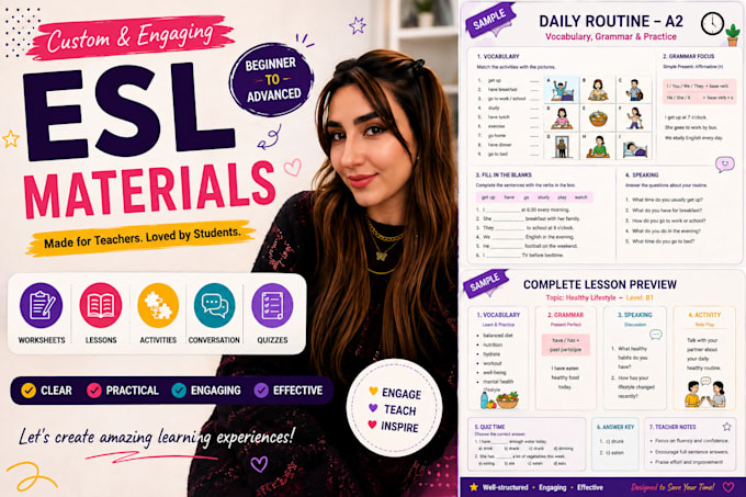 create custom esl worksheets and english learning materials