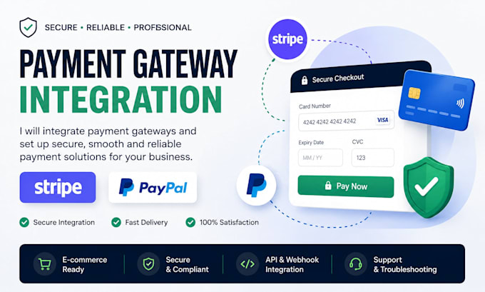 integrate stripe paypal payment gateway and checkout API