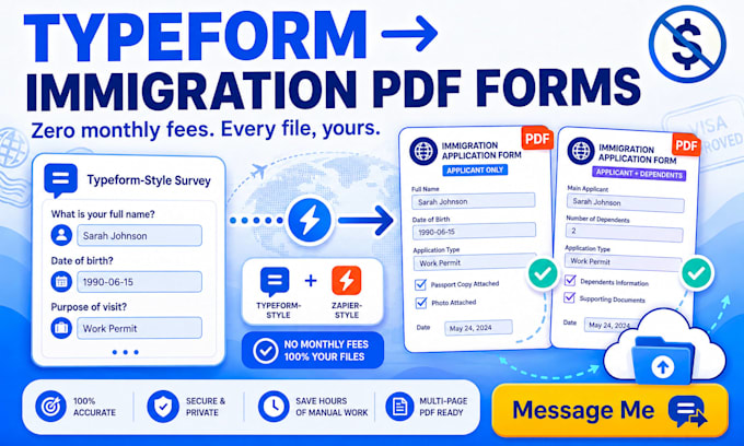 typeform to pdf acroform automation PDF form fill zapier onedrive adobe acrobat
