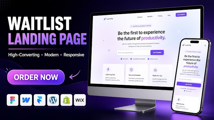 design a high converting waitlist landing page for your startup