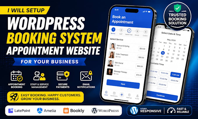 setup wordpress booking system appointment website with booking plugin