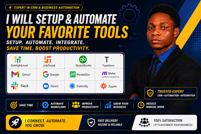 do gohighlevel jobtread quickbooks typeform gmail google pandadoc make slack