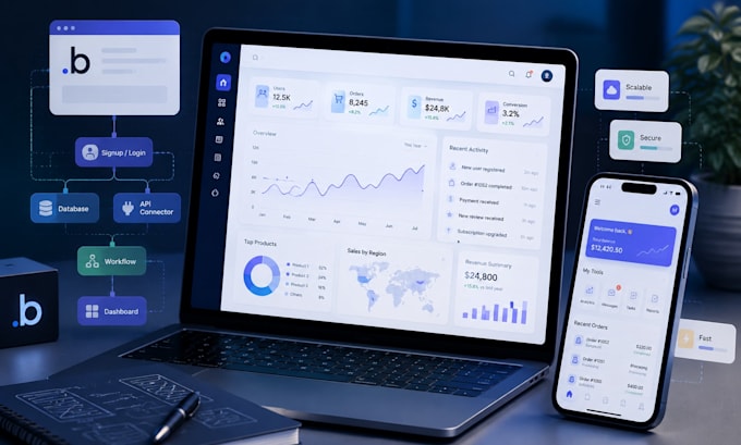 build bubble io website, bubble app, bubble mvp, saas and no code web app
