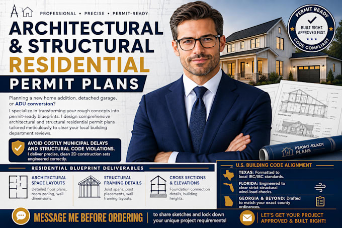 design architectural and structural residential permit plans