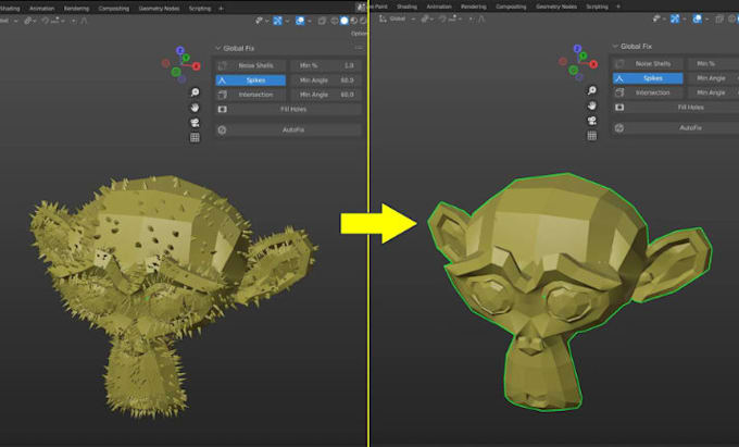 clean 3d scans repair stl files redesign split slice fix meshes for 3d printing