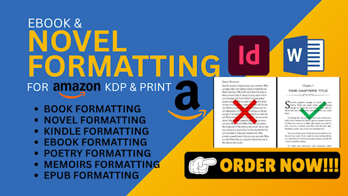 amazon kdp book formatting, novel formatting, kindle book formatting publishing