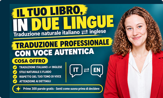 tradurre il tuo libro tra italiano e inglese in modo naturale