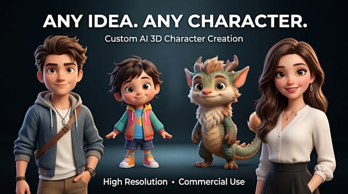 generate custom 3d pixar style ai art and characters using prompt engineering