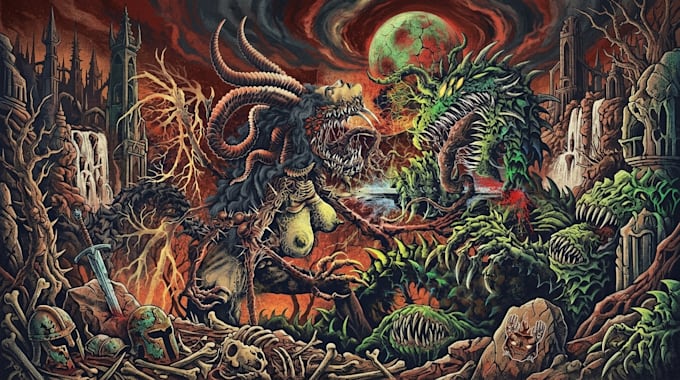 drawing premium illustration dark fantasy digital handcraft
