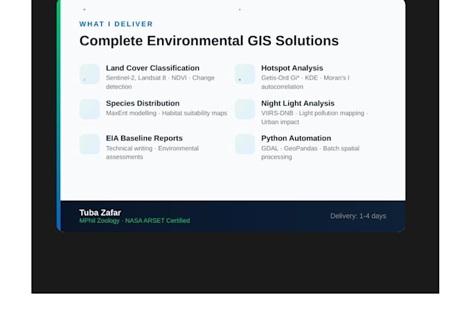 do gis mapping, environmental spatial analysis and land cover mapping