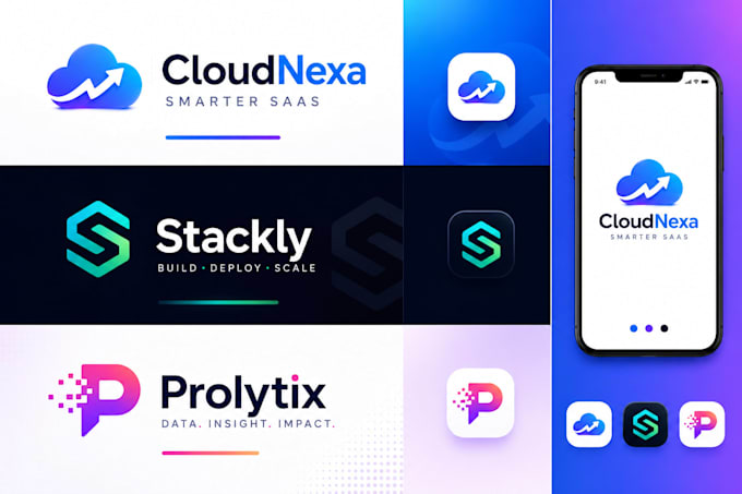 design tech, favicon, and saas startup logo