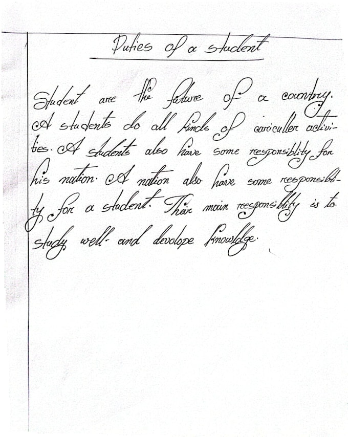 do neat hand writting ,hand witten letter