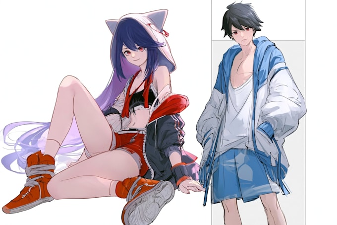 create anime manga character illustration