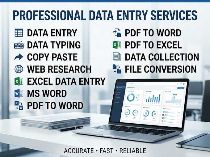 professional data entry typing copy paste and web research
