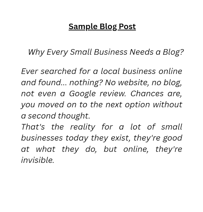 write an engaging SEO blog post for your small business