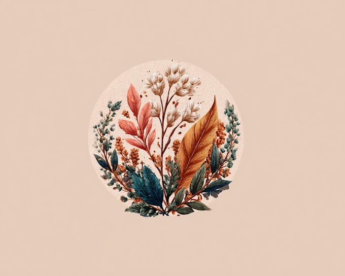 design a unique botanical boho logo design for you