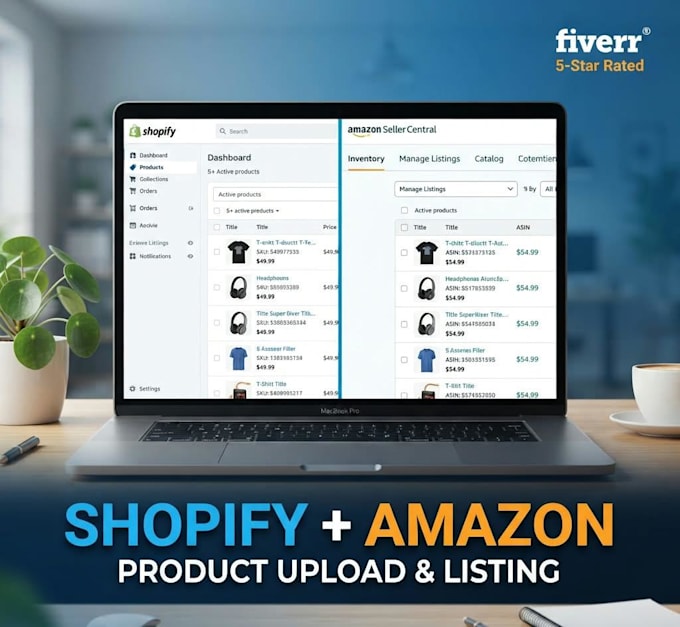 upload and list products on shopify and amazon