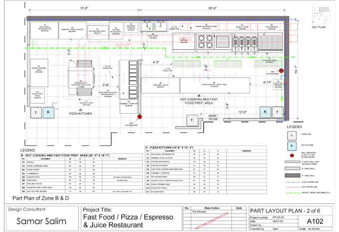 design and draft commercial kitchen layouts for permit preparation