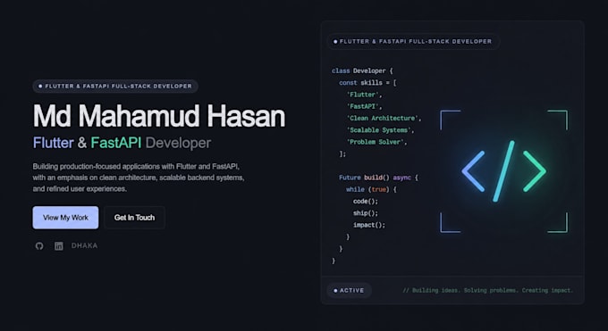 build a flutter app with fastapi backend and API integration