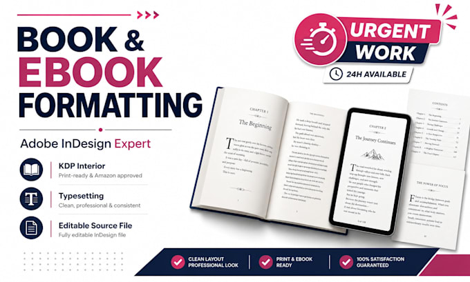 adobe indesign book , ebook formatting and KDP interiors