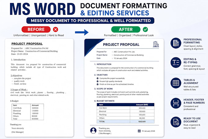 professionally format microsoft word documents