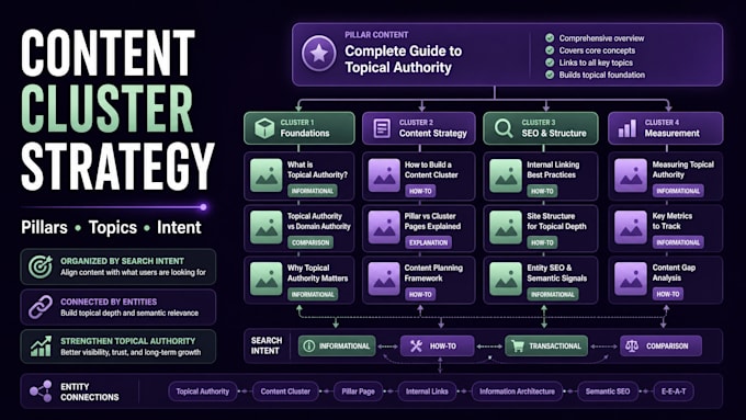 create a topical authority and ai search visibility strategy