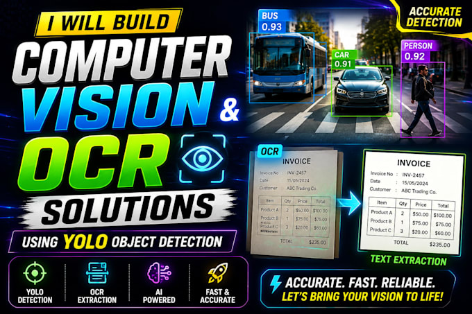 do computer vision, yolo, object detection, ocr, python project