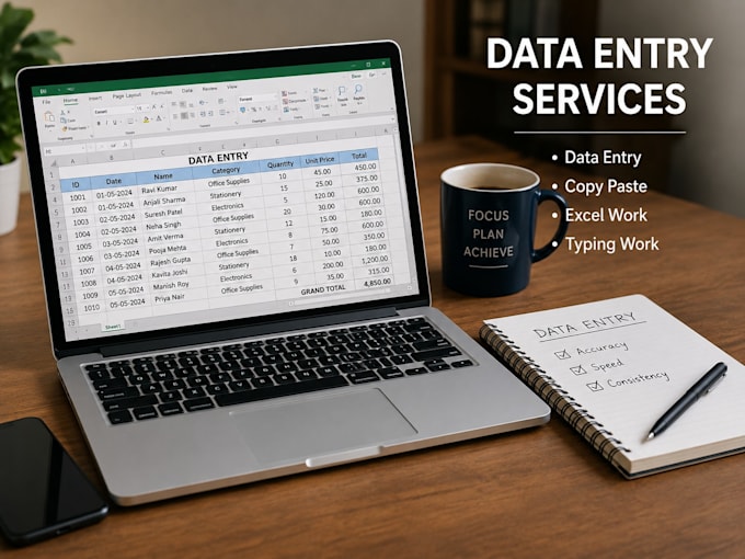 accurate data entry and typing